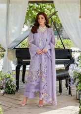 3-PC Unstitched Embordered Luxury Lawn By Elaf | ELH-3A PARIS HUES